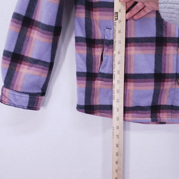 SAGE COLLECTIVE SHERPA LINED PLAID JACKET Women’s L Purple Outdoor Winter - Picture 6 of 15